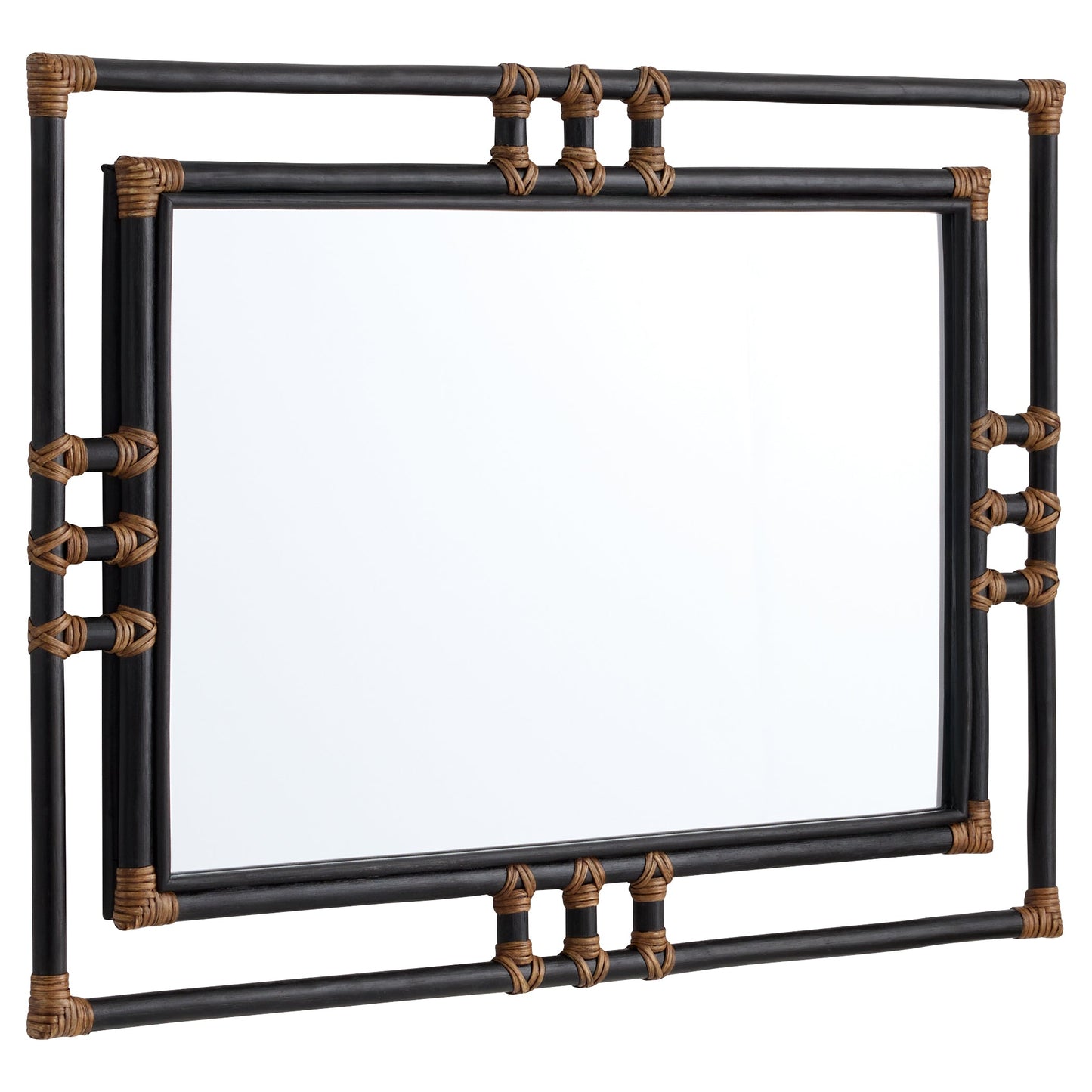 Cyan Design 12006 Mirror, Kampaya, Handcrafted, Black | Natural Rattan