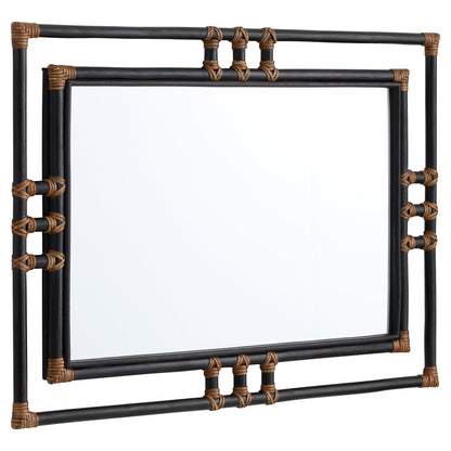 Cyan Design 12006 Mirror, Kampaya, Handcrafted, Black | Natural Rattan