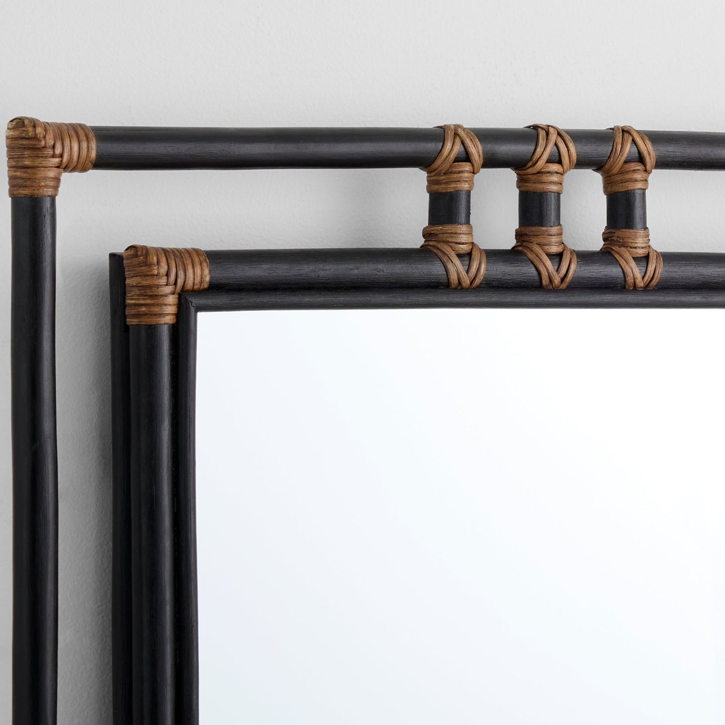 Cyan Design 12006 Mirror, Kampaya, Handcrafted, Black | Natural Rattan