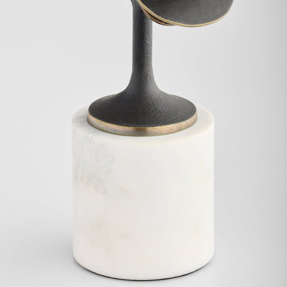 Cyan Design Barcelo 12015 Sculpture, Cast Brass with Antique Patina, Banswara Marble Base