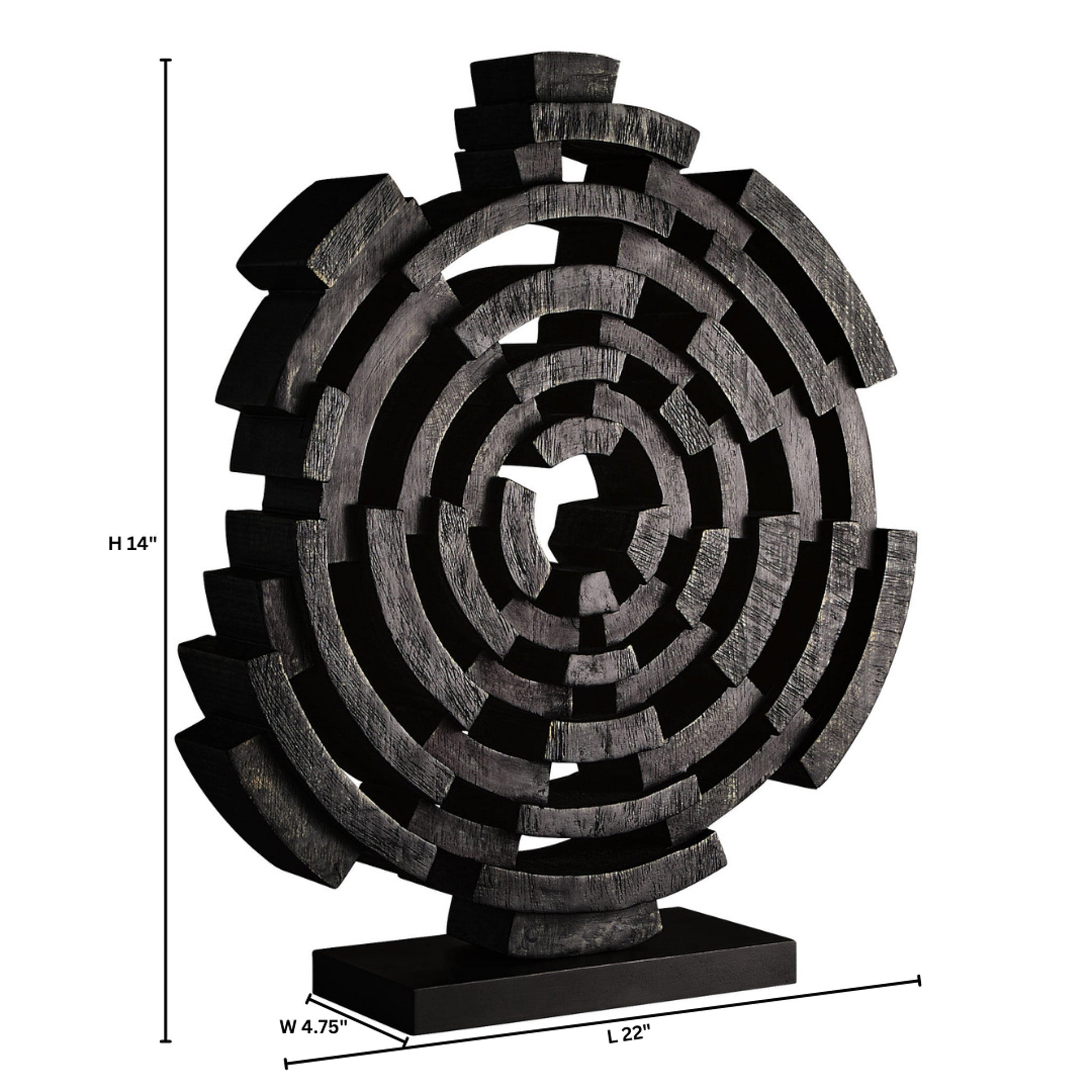 Cyan Design Vortex 12022 Sculpture, Abstract, Dark Walnut