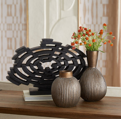Cyan Design Vortex 12023 Sculpture, Black Walnut