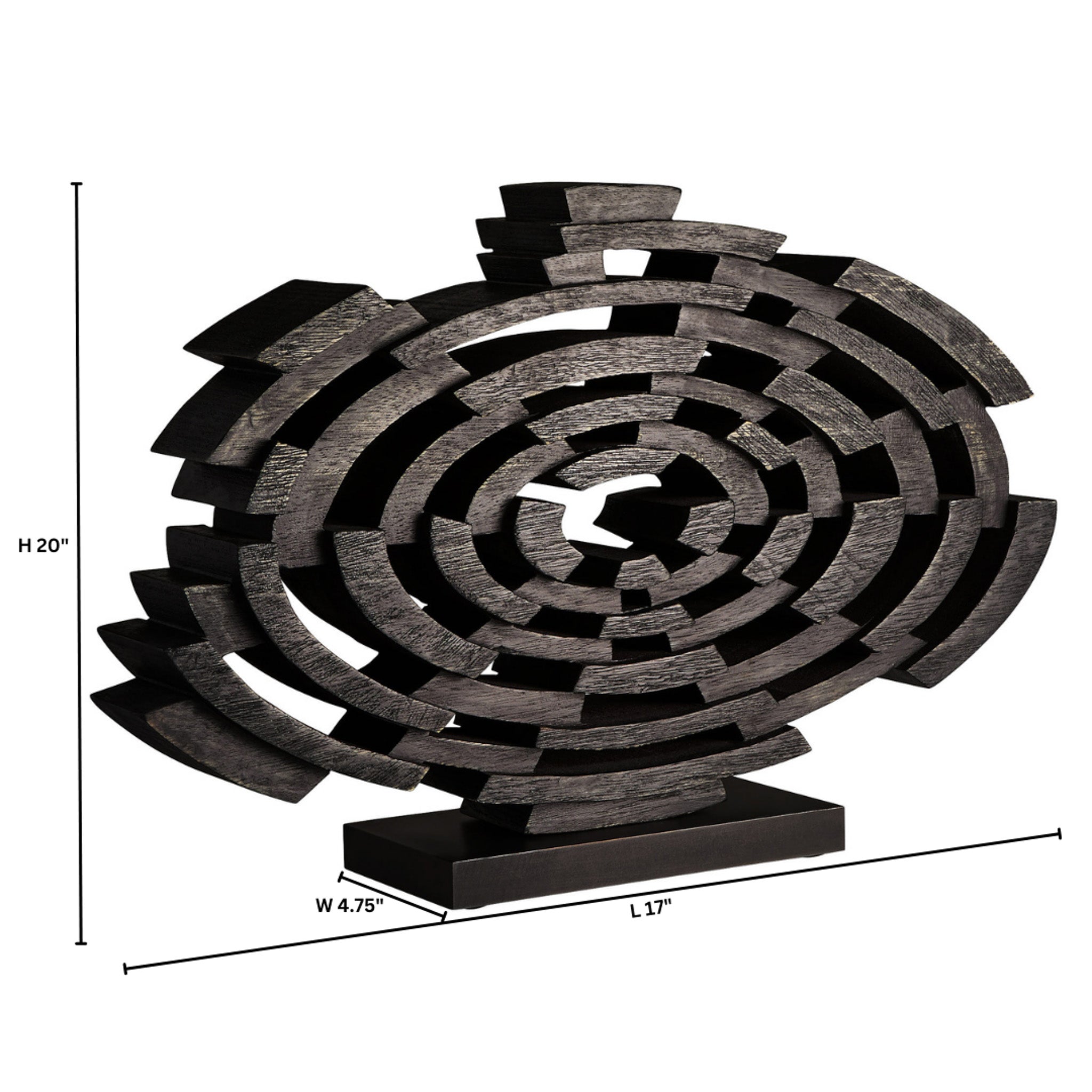 Cyan Design Vortex 12023 Sculpture, Black Walnut