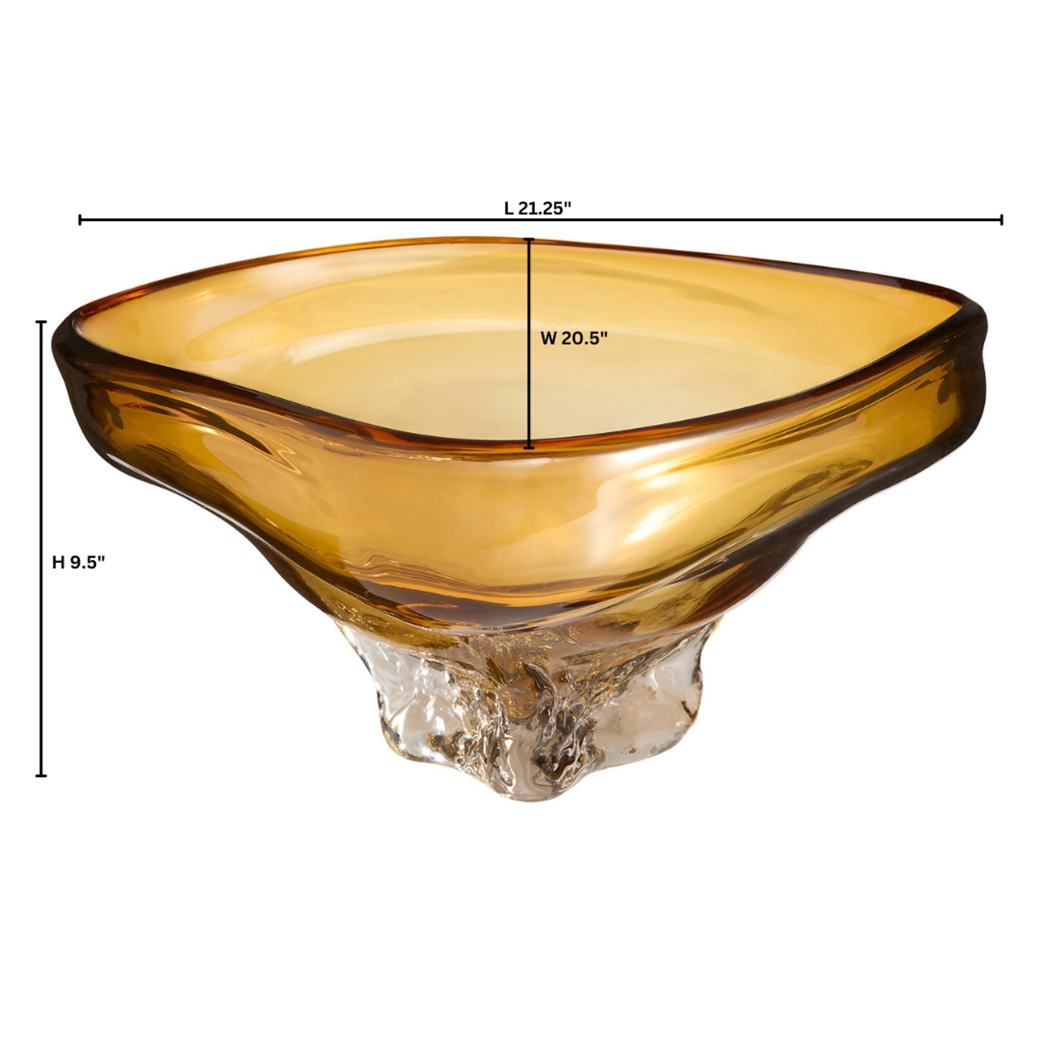 Cyan Design 12026 Bowl, Handblown Amber | Clear, Glass