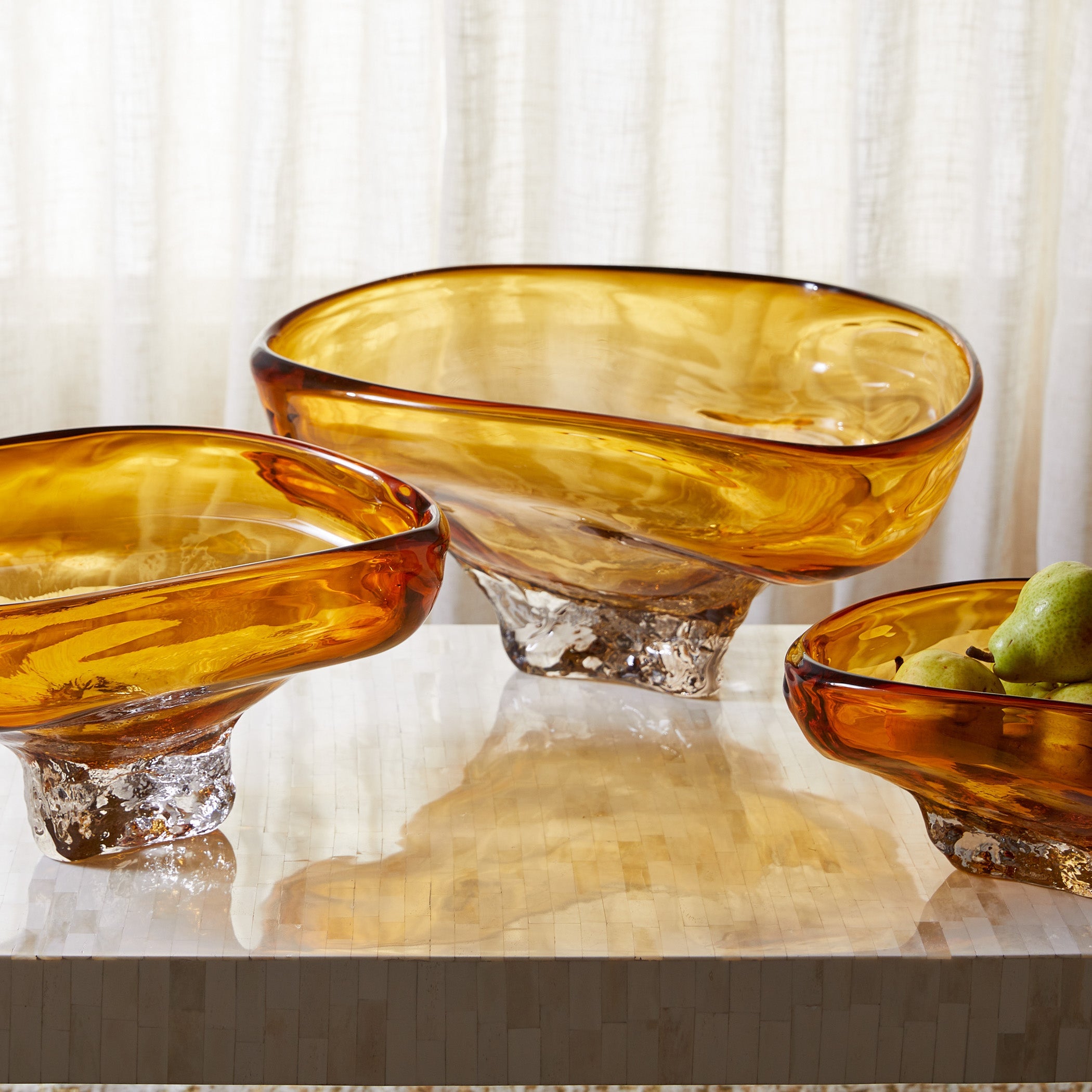 Cyan Design 12027 Bowl, Artisan Decorative Piece, Amber | Clear