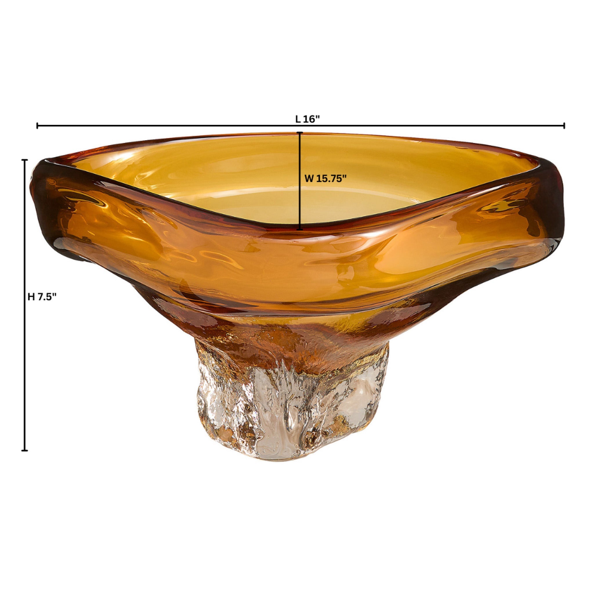 Cyan Design 12027 Bowl, Artisan Decorative Piece, Amber | Clear