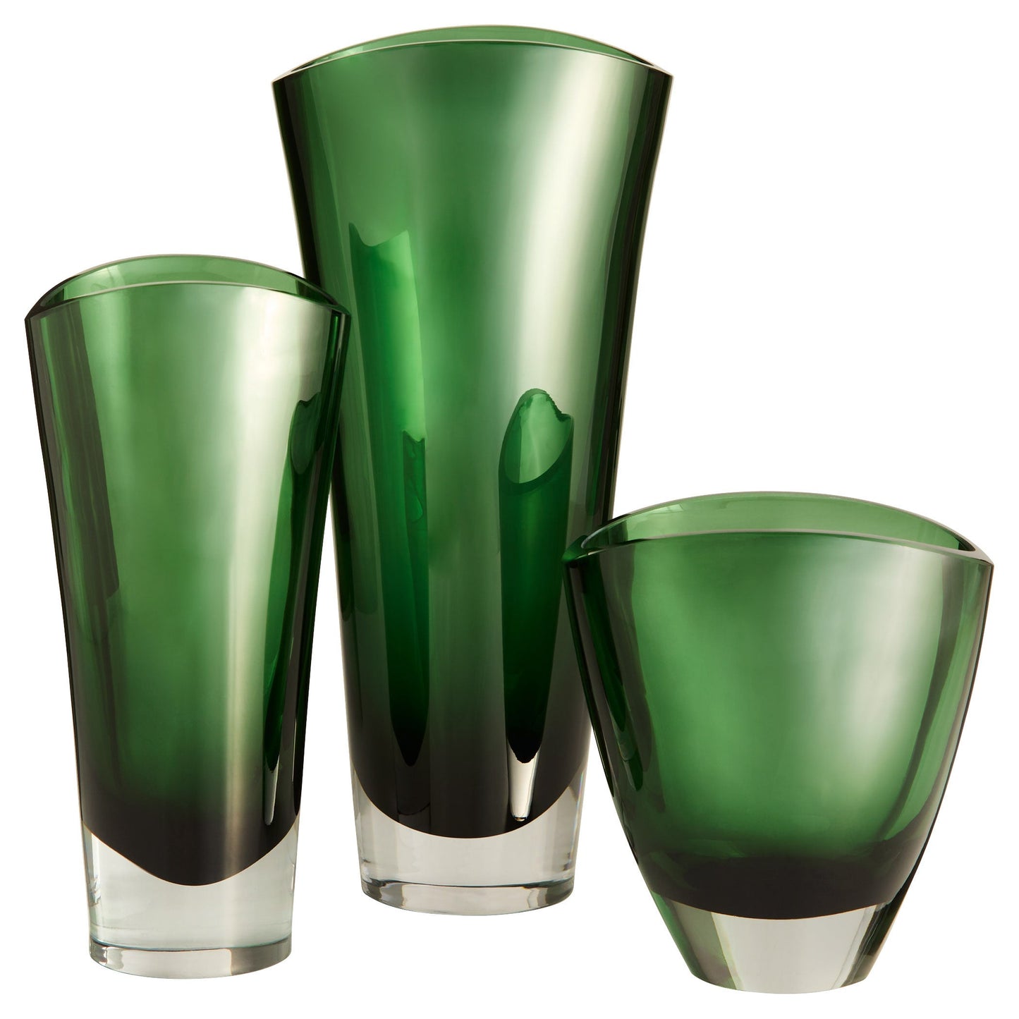 Cyan Design Muzo 12030 Vase, UL Damp Rated, Emerald Green | Clear