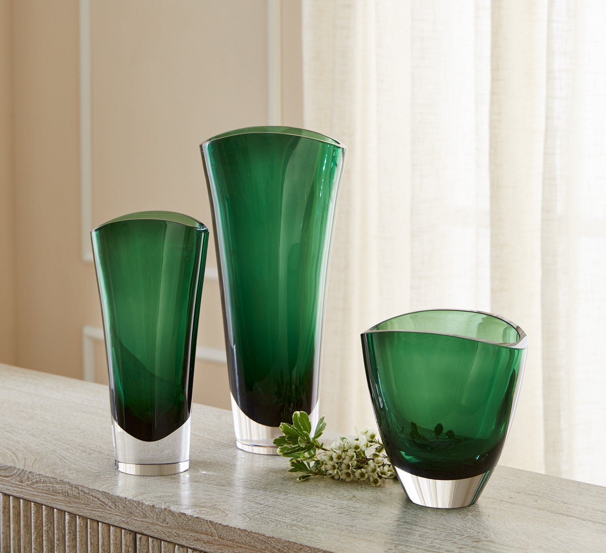 Cyan Design Muzo 12030 Vase, UL Damp Rated, Emerald Green | Clear