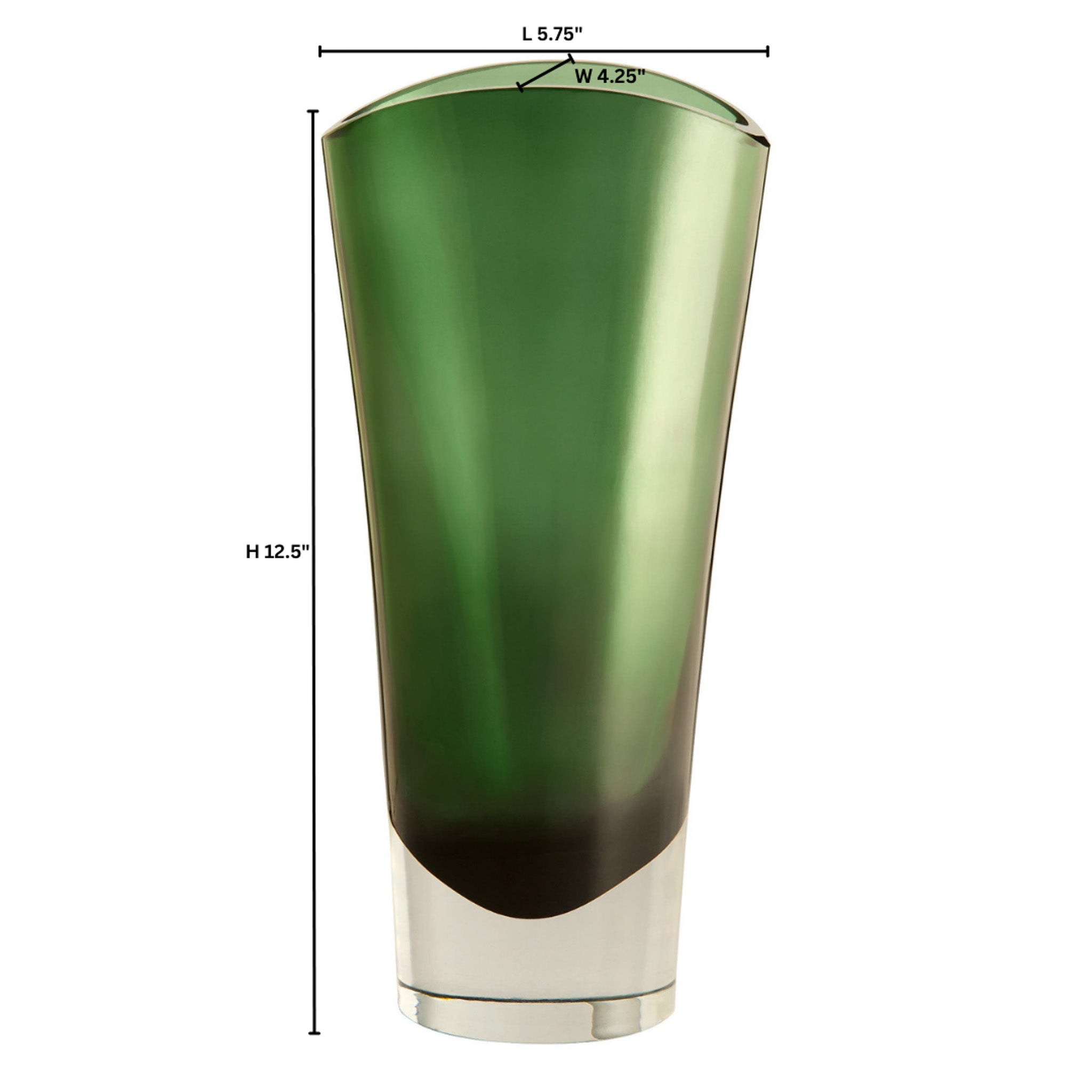 Cyan Design Muzo 12030 Vase, UL Damp Rated, Emerald Green | Clear
