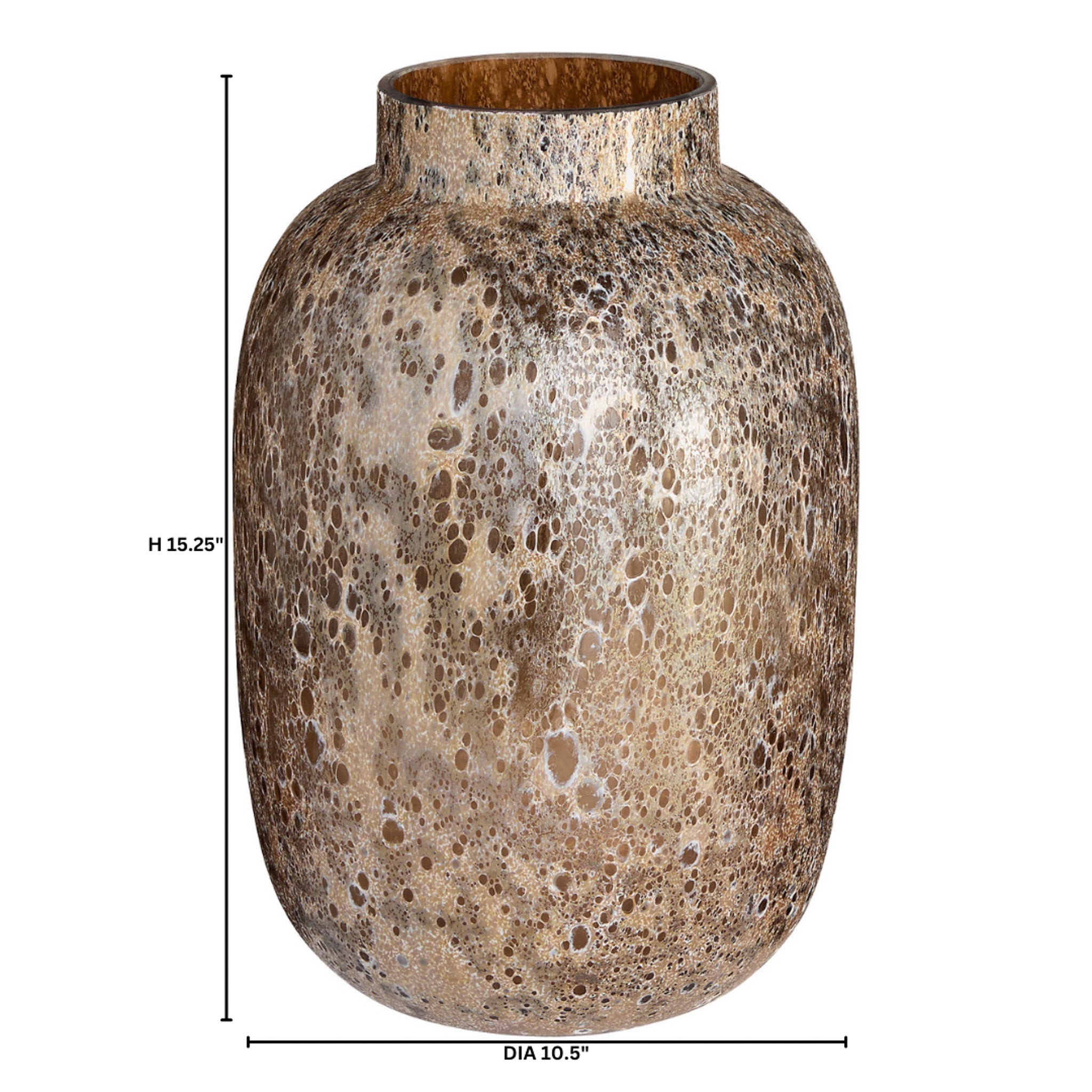 Cyan Design 12035 Vase, Reactive Glaze, Amber Brown