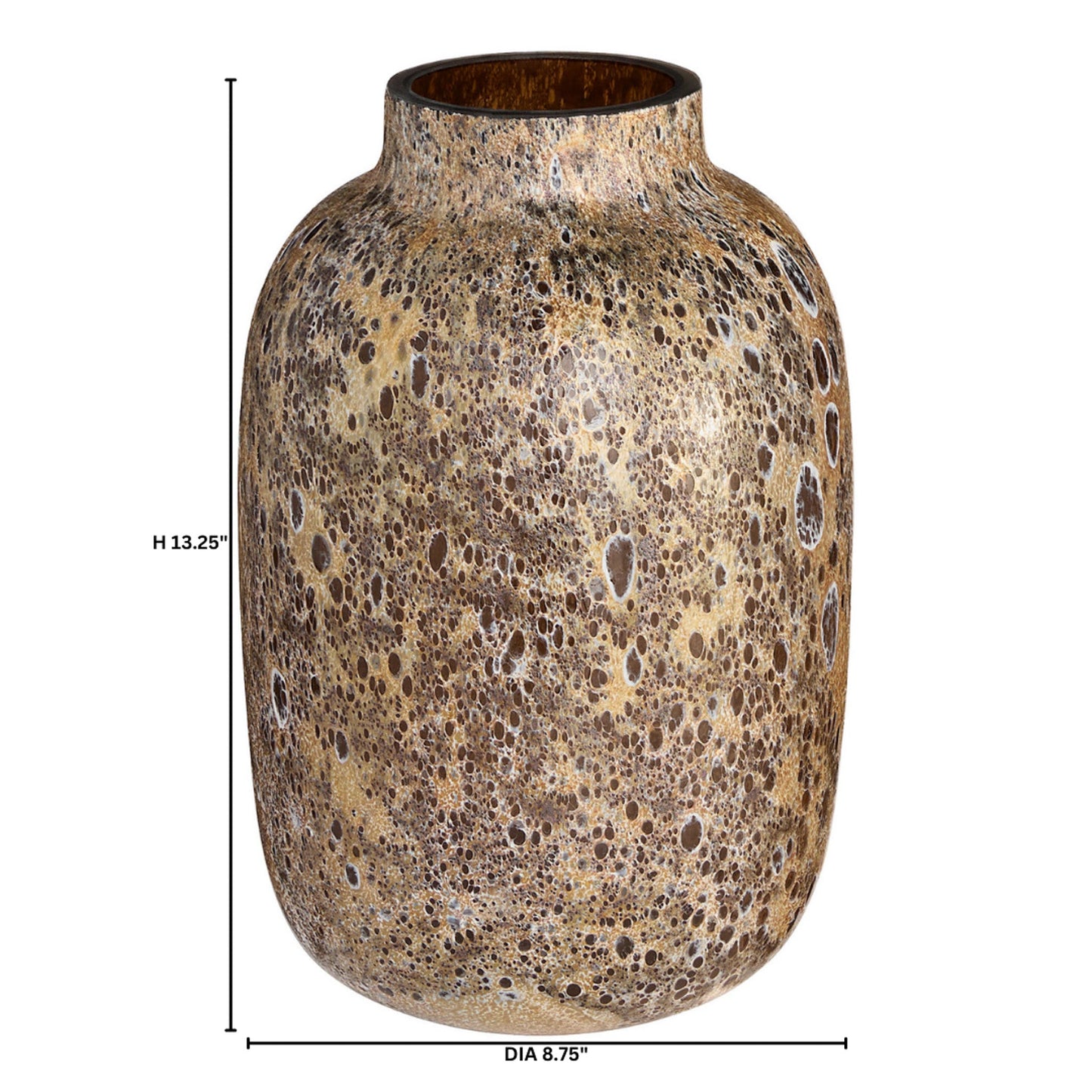 Cyan Design 12036 Vase, Reactive Glaze, Amber Brown