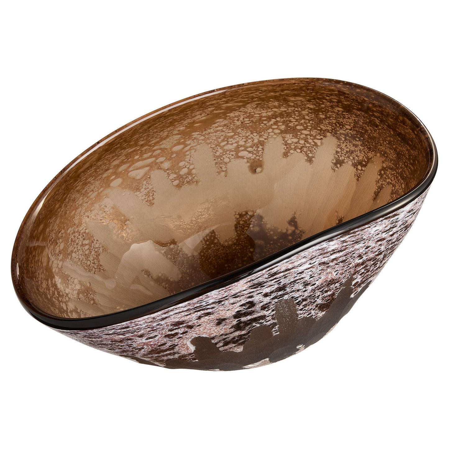 Cyan Design 12037 Bowl, Decorative, Reactive Glaze, Amber Brown