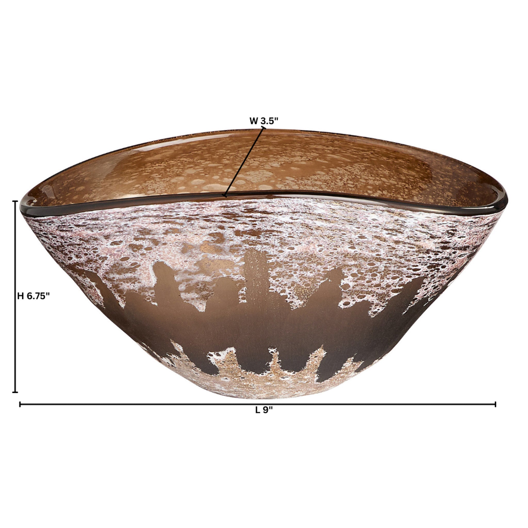 Cyan Design 12037 Bowl, Decorative, Reactive Glaze, Amber Brown
