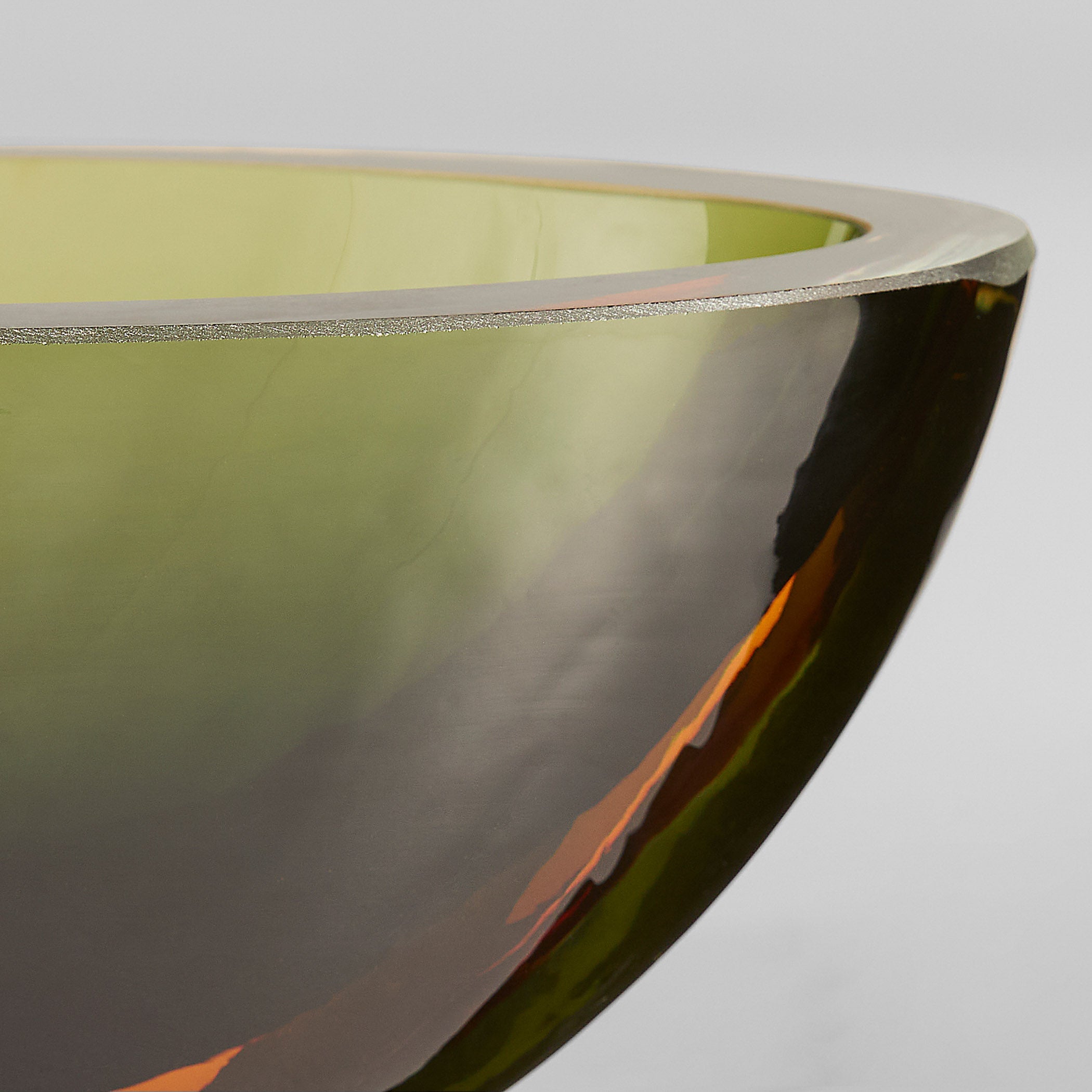 Cyan Design 12041 Bowl, Hand-Blown Art Glass, Multicolored, Green | Orange