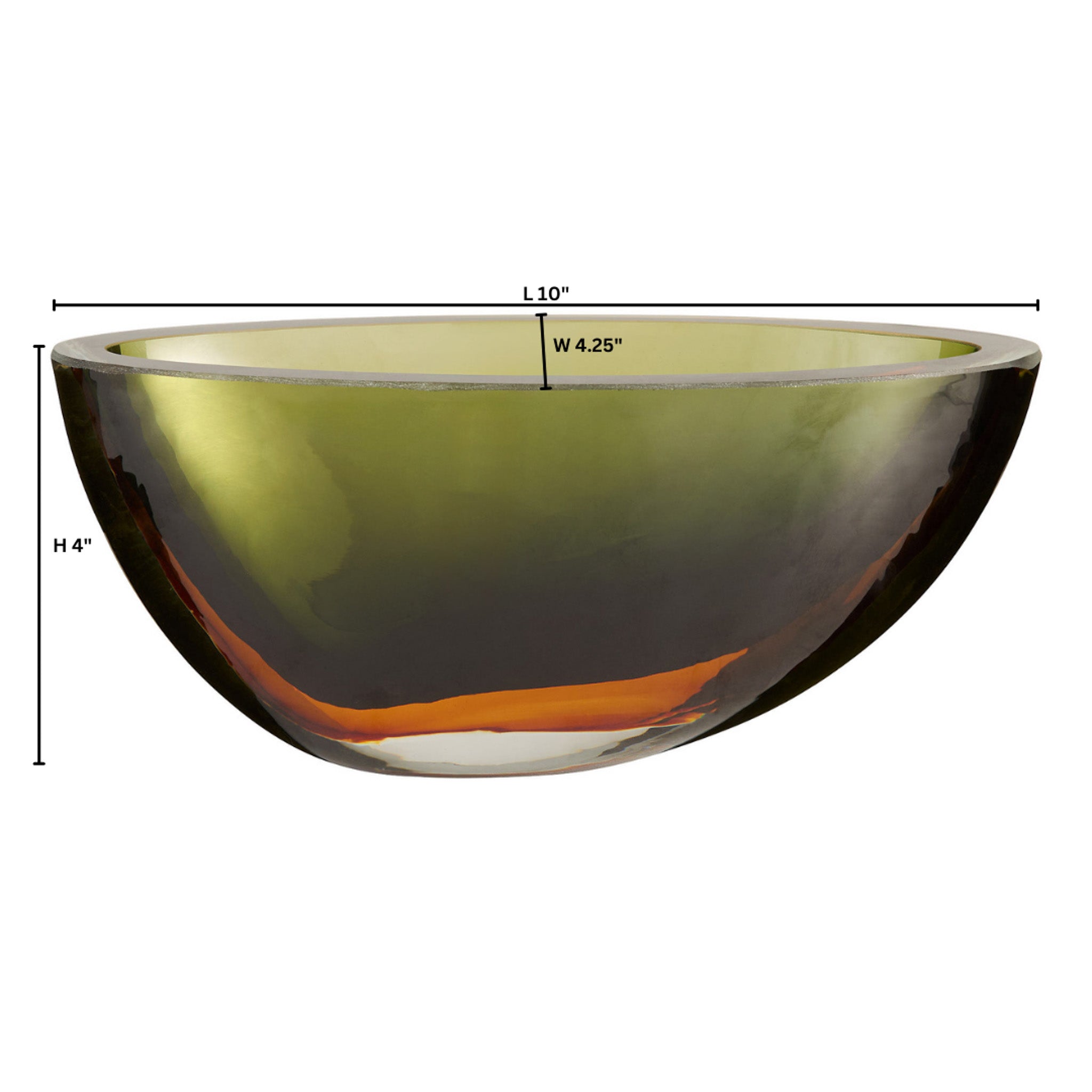 Cyan Design 12041 Bowl, Hand-Blown Art Glass, Multicolored, Green | Orange