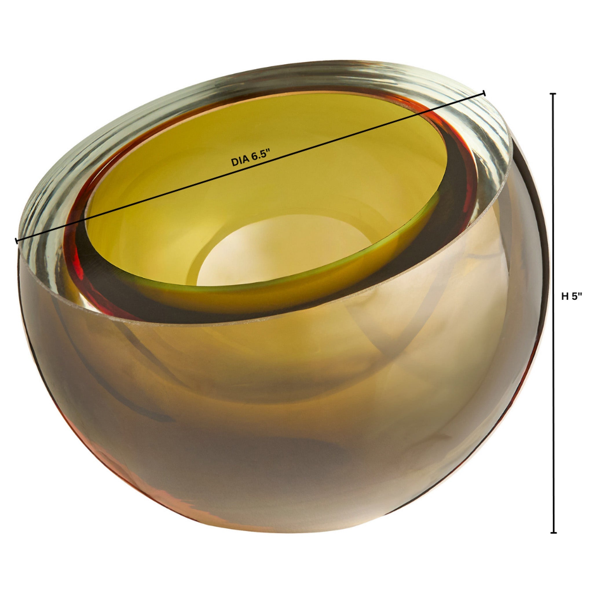 Cyan Design 12042 Bowl, Hand-Blown Art Glass, Multicolored, Green and Orange