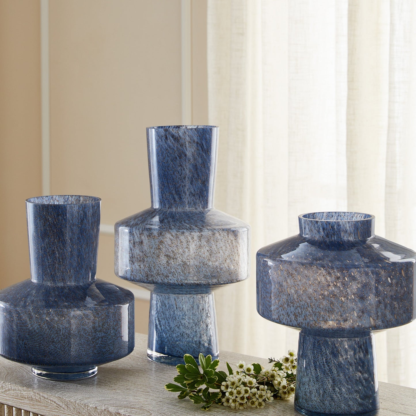 Cyan Design Sanibel 12048 Vase, Decorative Item, Cased Glass, Blue