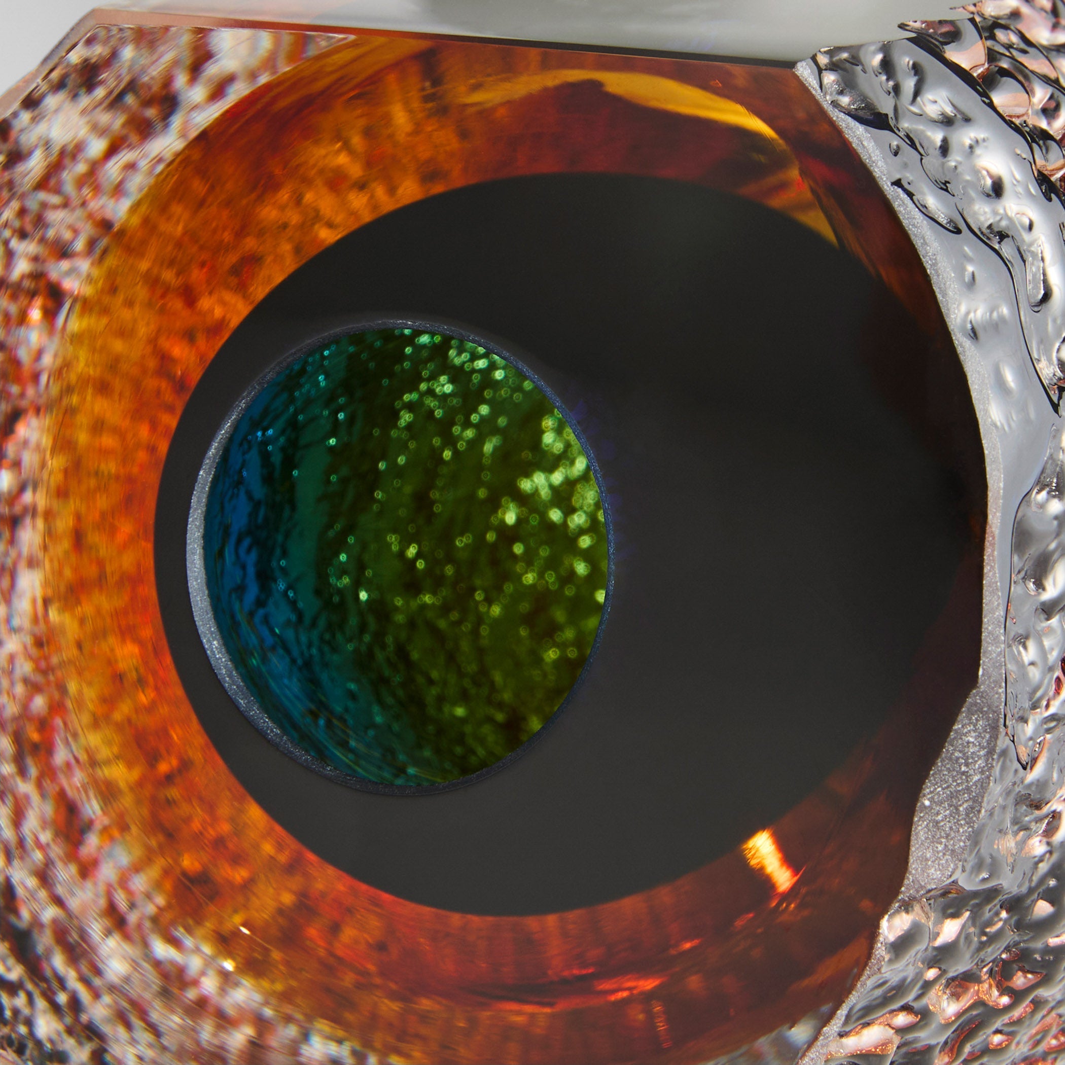 Cyan Design 12051 Vase, UL Damp Rated, Hand-Blown, Cased Glass, Blue | Clear | Amber