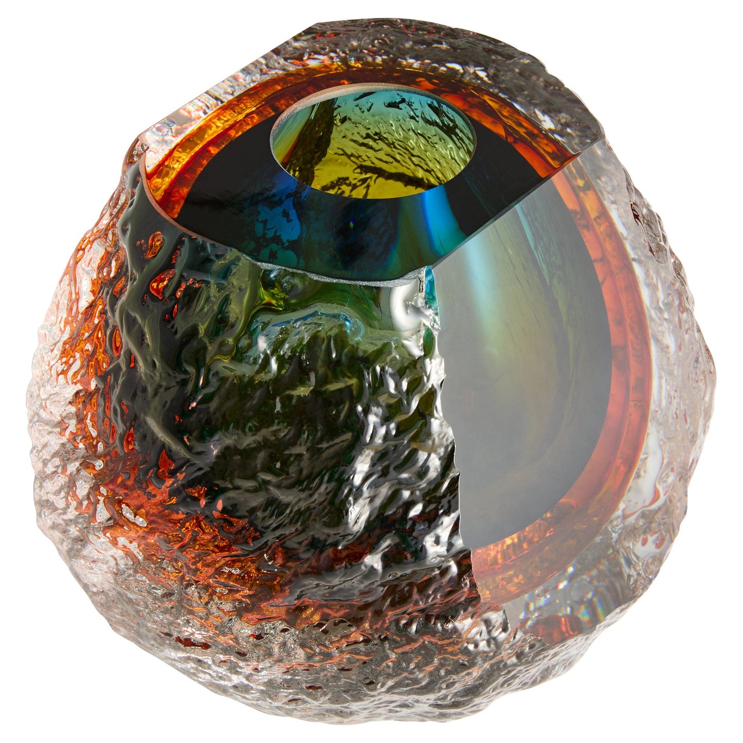 Cyan Design 12052 Vase, Hand-Blown, Blue | Amber | Clear