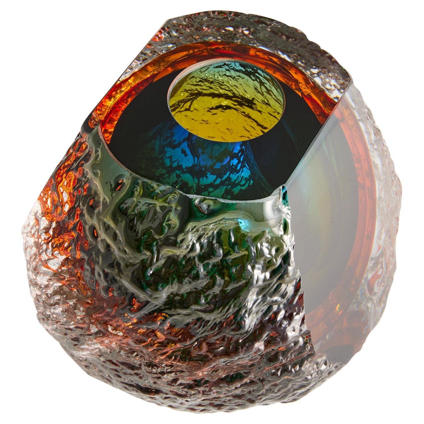 Cyan Design 12052 Vase, Hand-Blown, Blue | Amber | Clear
