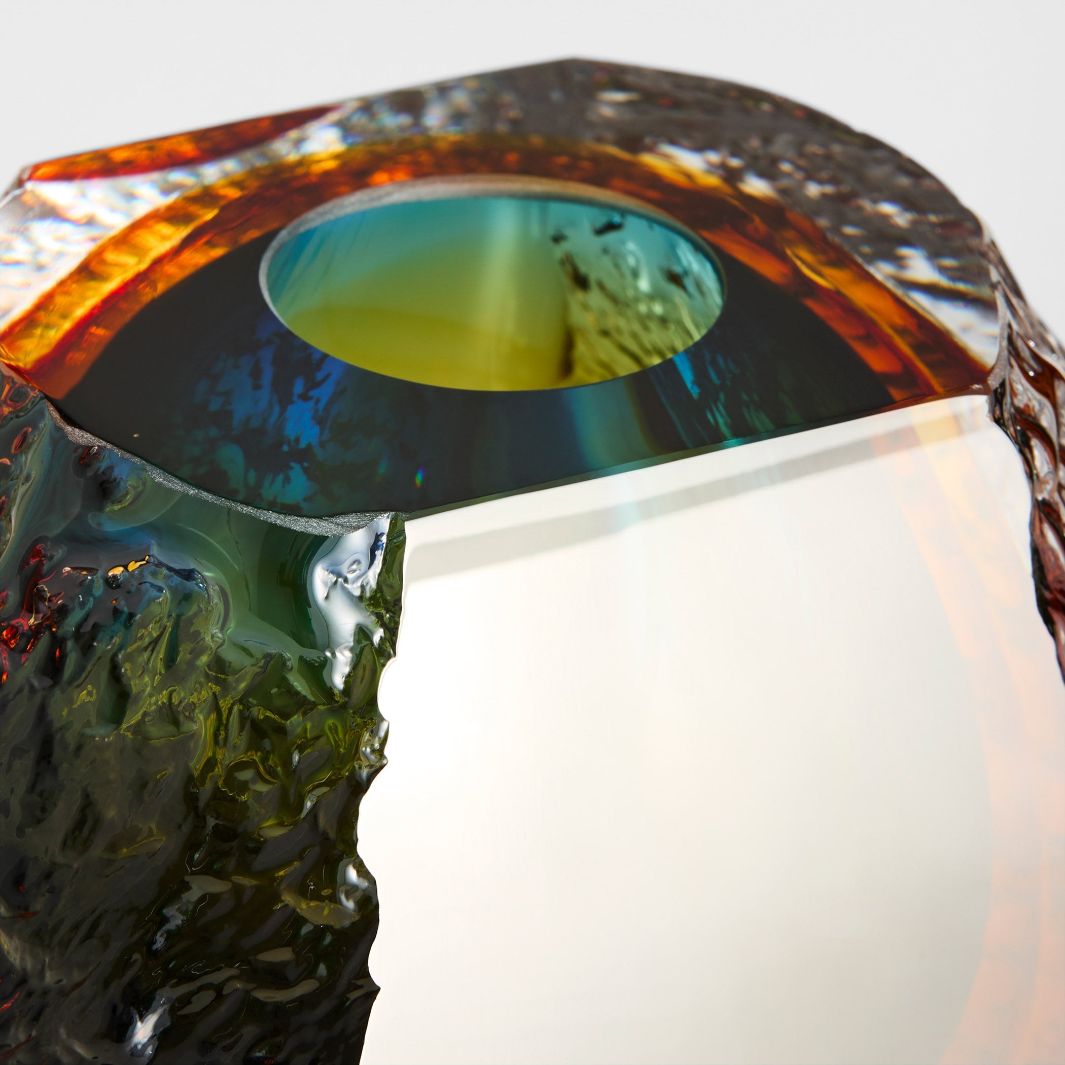 Cyan Design 12052 Vase, Hand-Blown, Blue | Amber | Clear