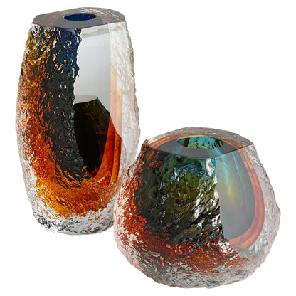 Cyan Design 12052 Vase, Hand-Blown, Blue | Amber | Clear