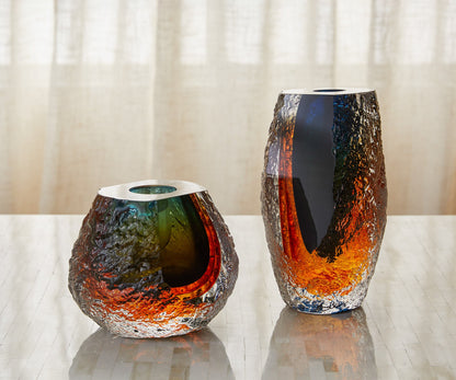 Cyan Design 12052 Vase, Hand-Blown, Blue | Amber | Clear