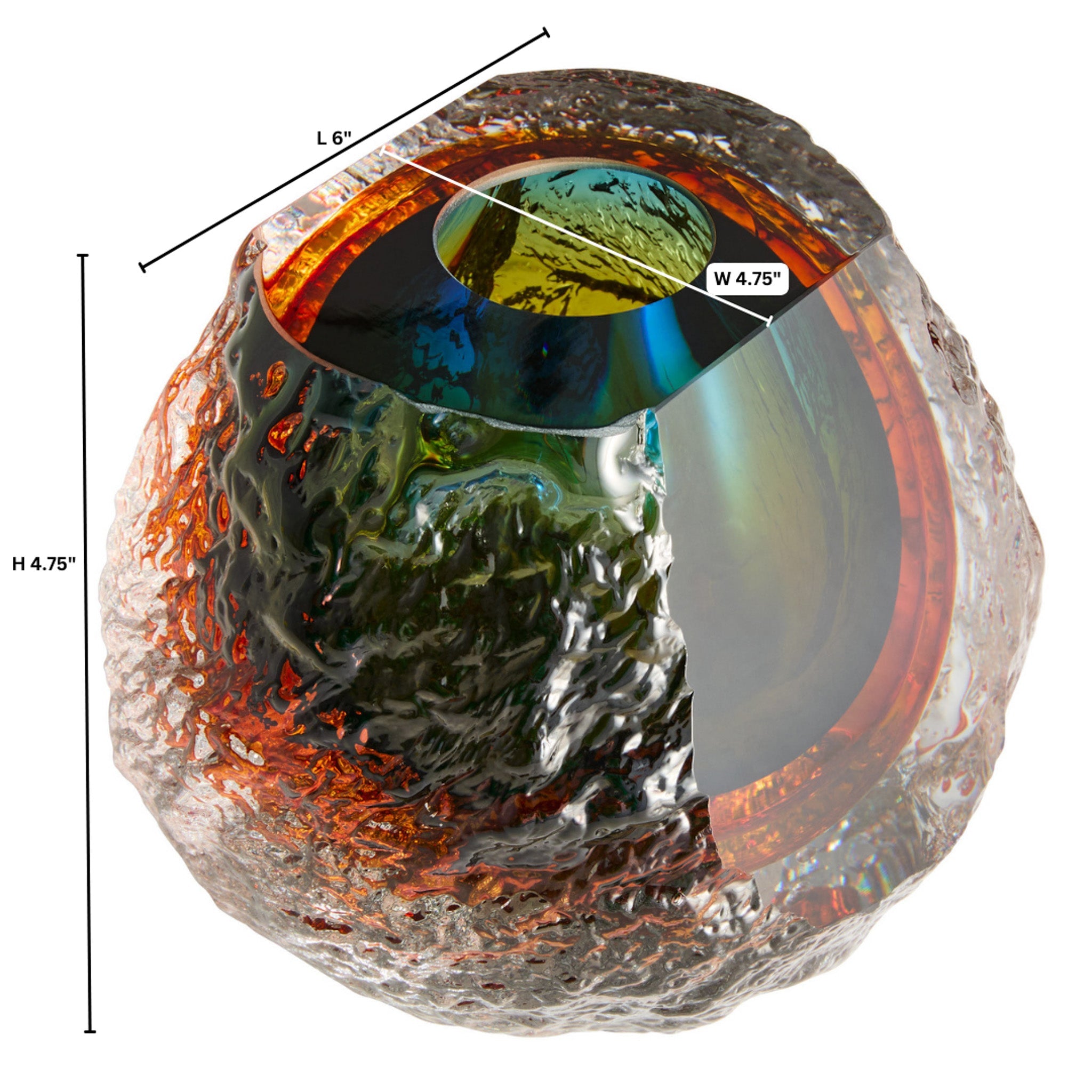 Cyan Design 12052 Vase, Hand-Blown, Blue | Amber | Clear