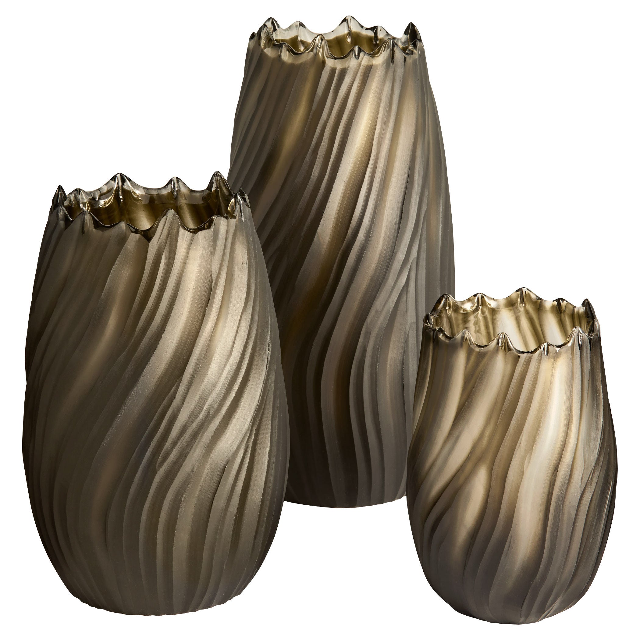 Cyan Design 12053 Vase, Hand Etched, Olive Finish