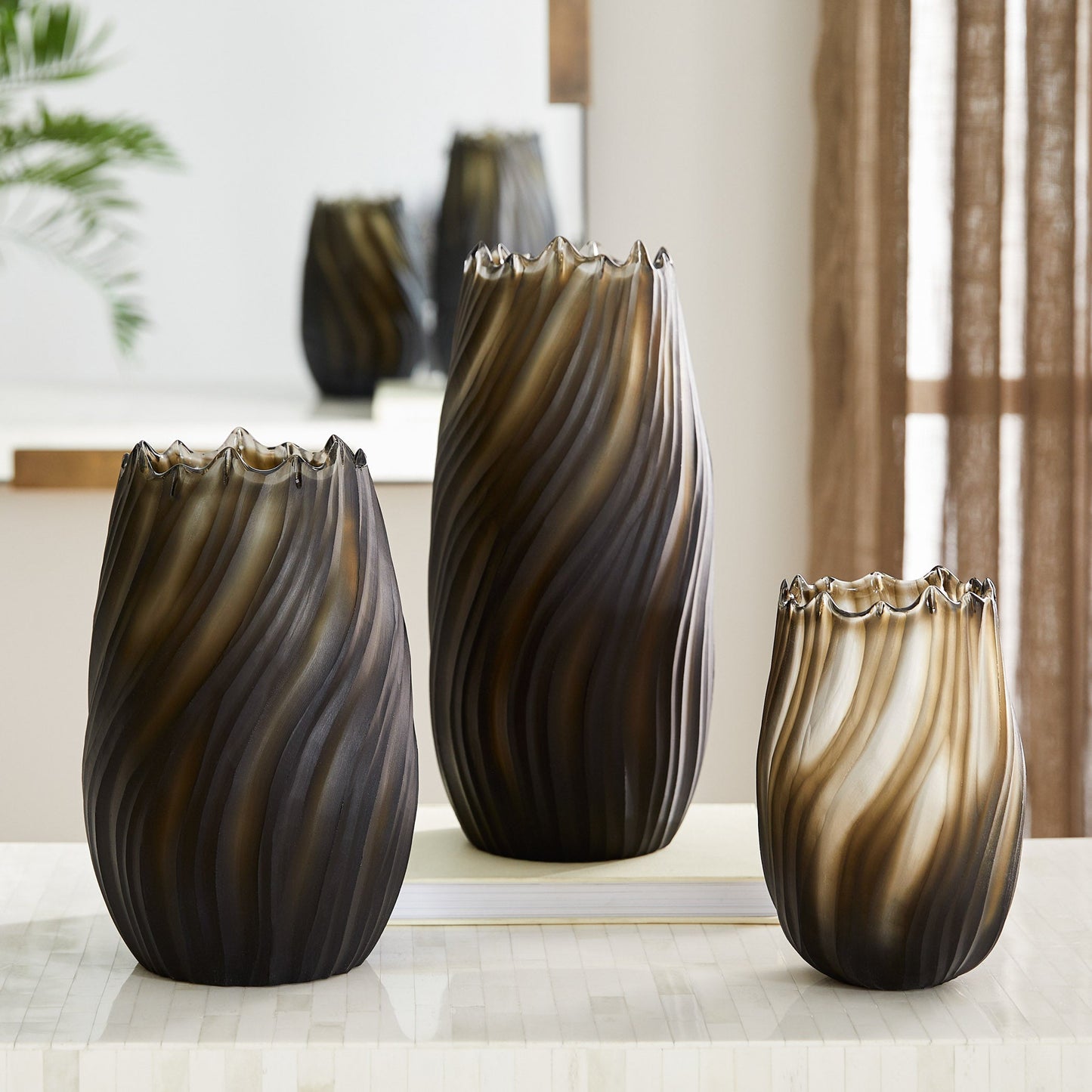 Cyan Design 12053 Vase, Hand Etched, Olive Finish