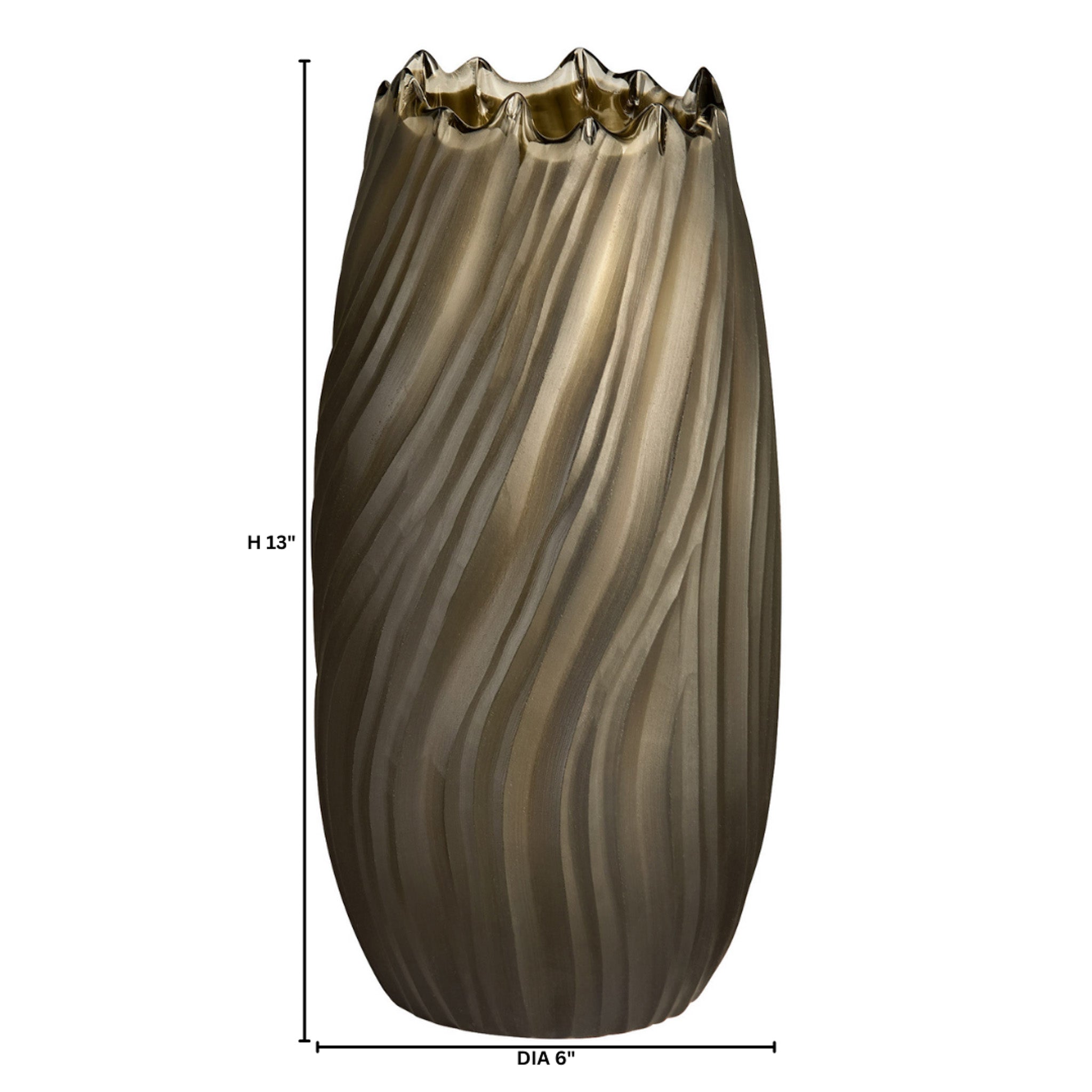 Cyan Design 12053 Vase, Hand Etched, Olive Finish