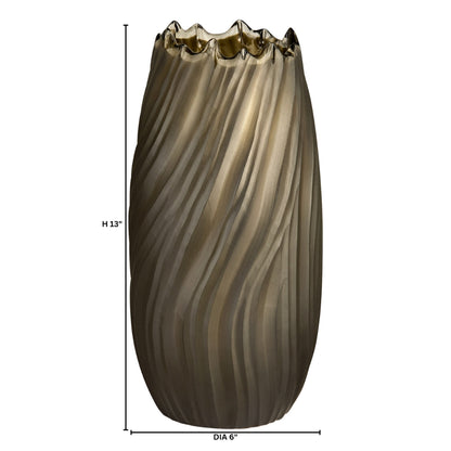 Cyan Design 12053 Vase, Hand Etched, Olive Finish