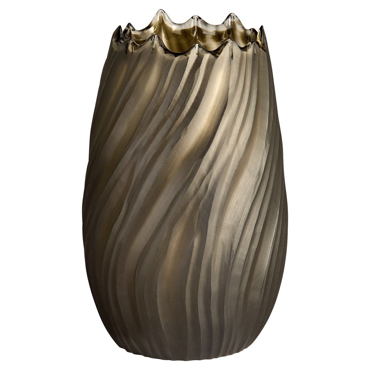 Cyan Design 12054 Vase, Home Decor, Hand Etched Glass, Olive