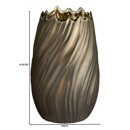 Cyan Design 12054 Vase, Home Decor, Hand Etched Glass, Olive