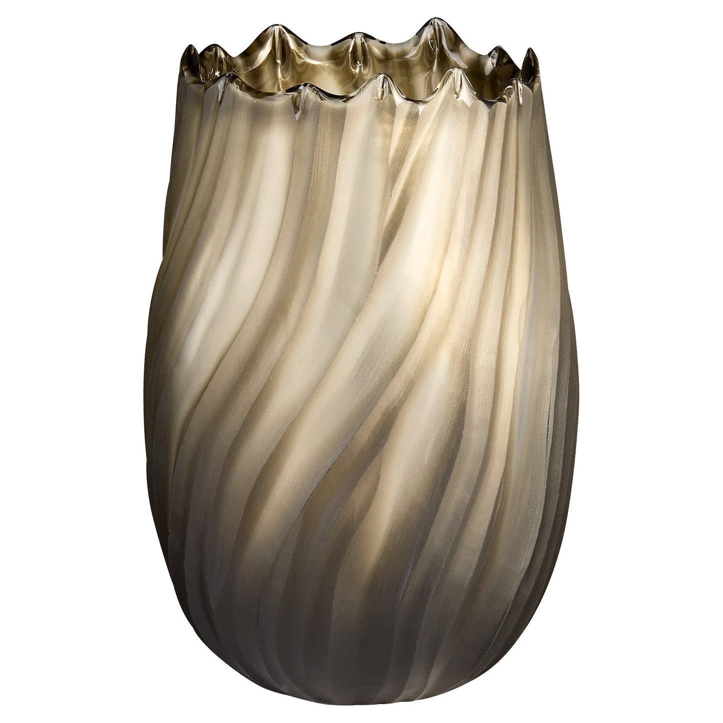 Cyan Design 12055 Vase, Home Decor, Hand Etched Glass, Olive Finish