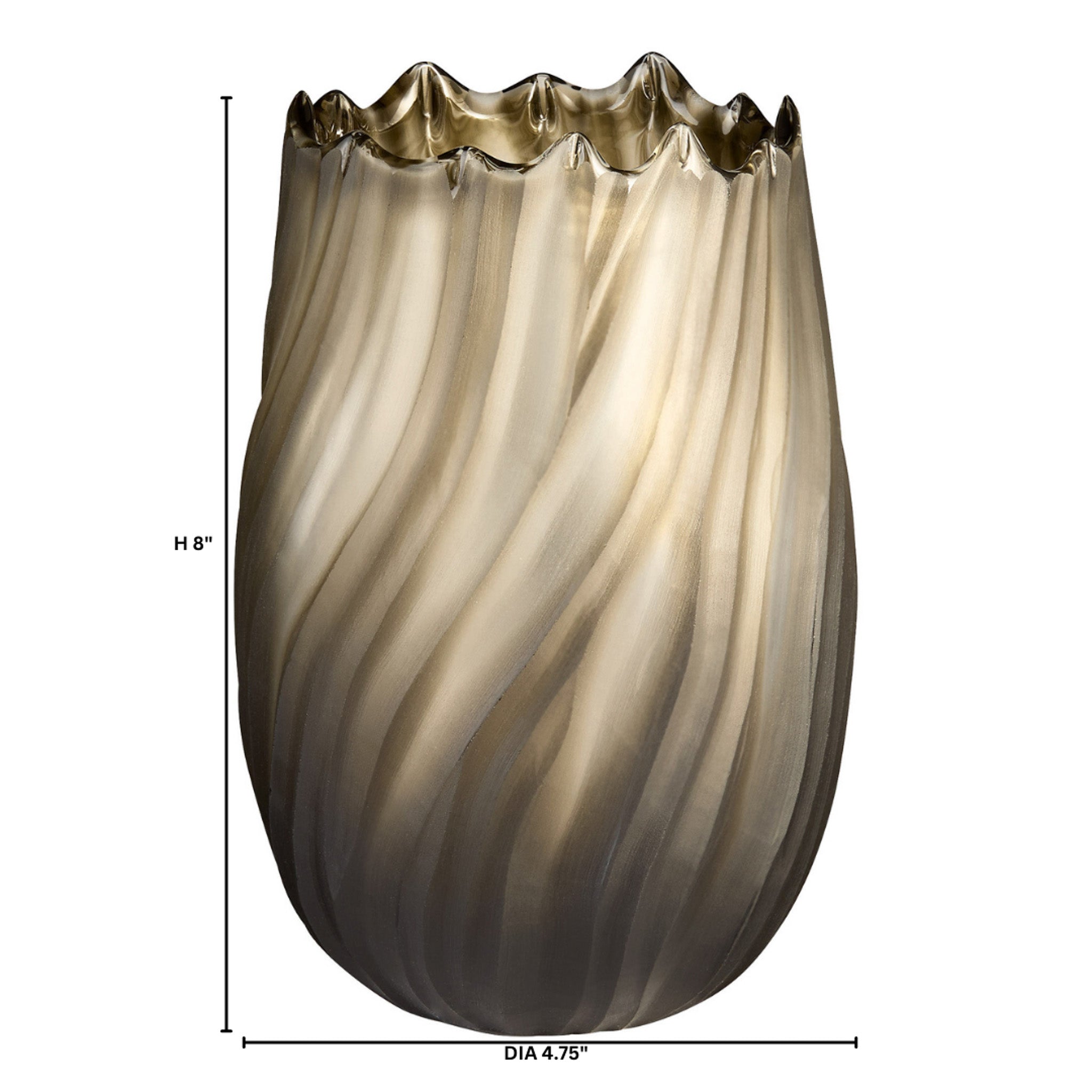 Cyan Design 12055 Vase, Home Decor, Hand Etched Glass, Olive Finish