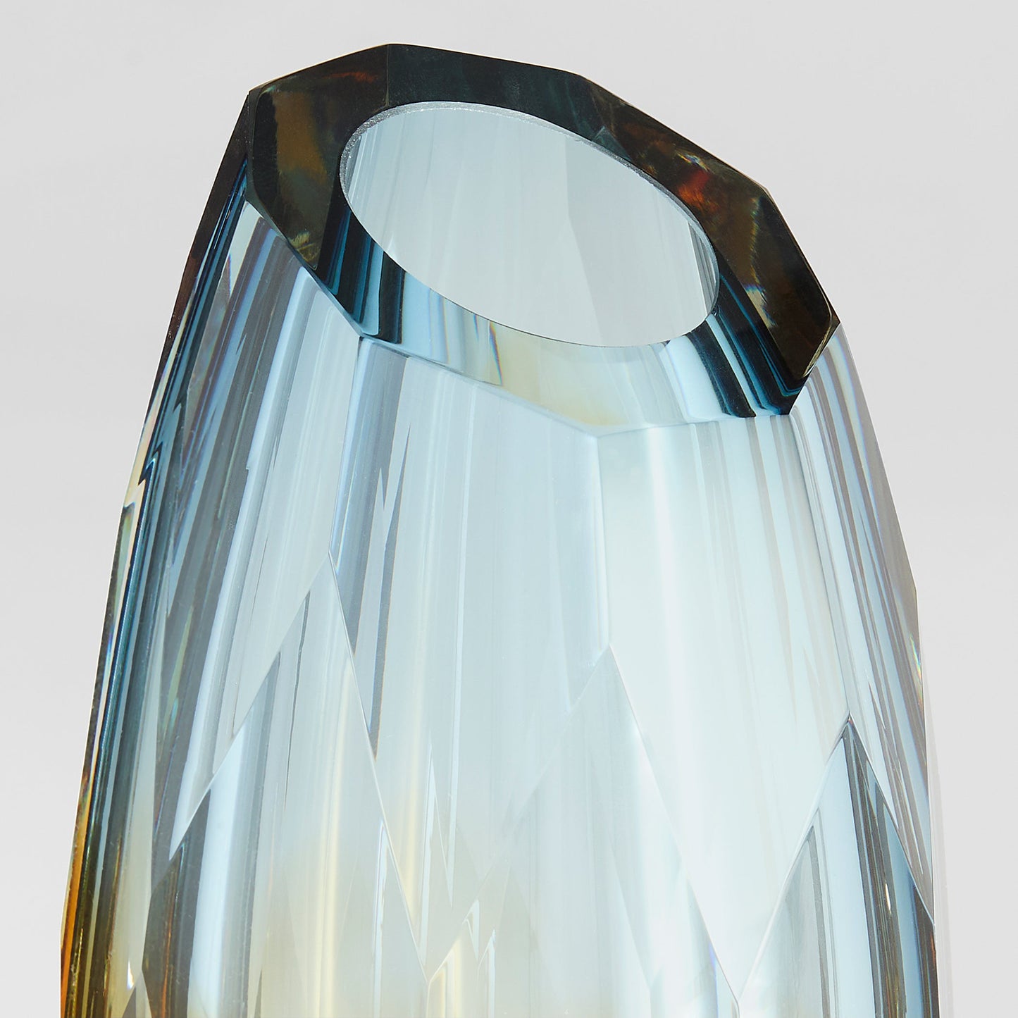 Cyan Design 12056 Vase, Hand-Blown, Cased Glass, Blue | Amber | Orange