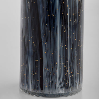 Cyan Design 12059 Vase, Hand-Blown Glass, Black | Grey | Gold