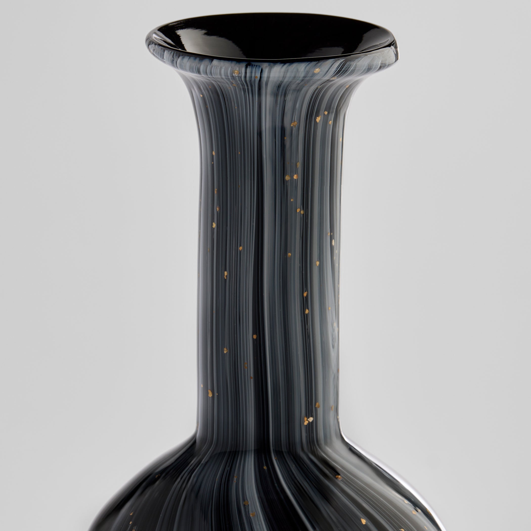 Cyan Design 12059 Vase, Hand-Blown Glass, Black | Grey | Gold