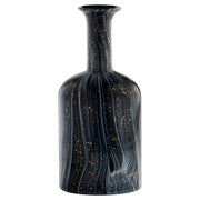 Cyan Design 12060 Vase, Hand-Blown Granilla Glass, Black | Grey | Gold