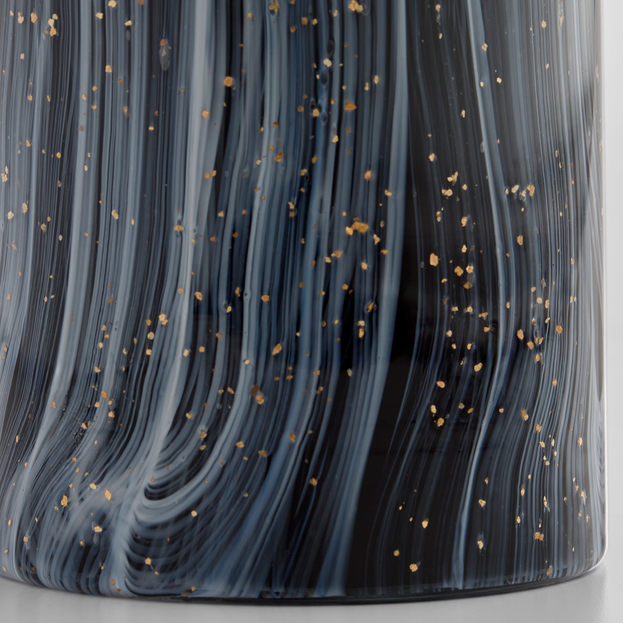 Cyan Design 12060 Vase, Hand-Blown Granilla Glass, Black | Grey | Gold