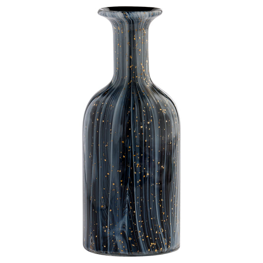 Cyan Design 12061 Vase, Decorative Vase, Hand-Blown Granilla Glass, Black | Grey | Gold