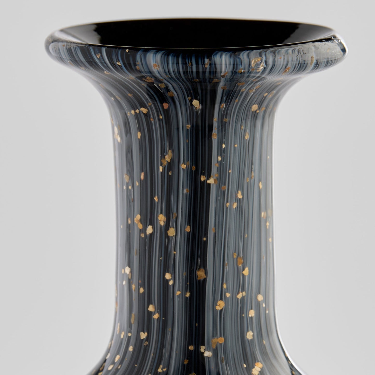 Cyan Design 12061 Vase, Decorative Vase, Hand-Blown Granilla Glass, Black | Grey | Gold