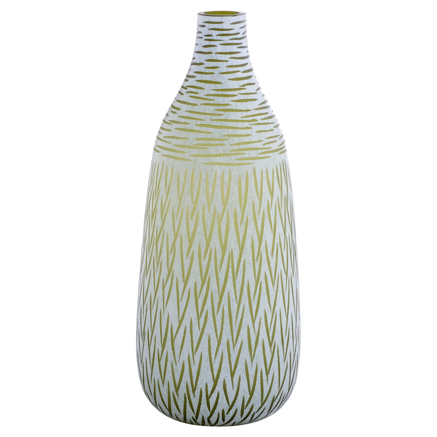 Cyan Design 12064 Vase, Hand-Carved, Green | White