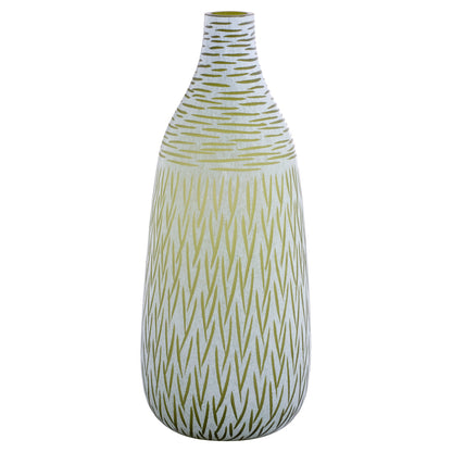 Cyan Design 12064 Vase, Hand-Carved, Green | White