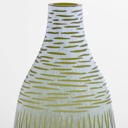 Cyan Design 12064 Vase, Hand-Carved, Green | White