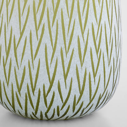 Cyan Design 12064 Vase, Hand-Carved, Green | White