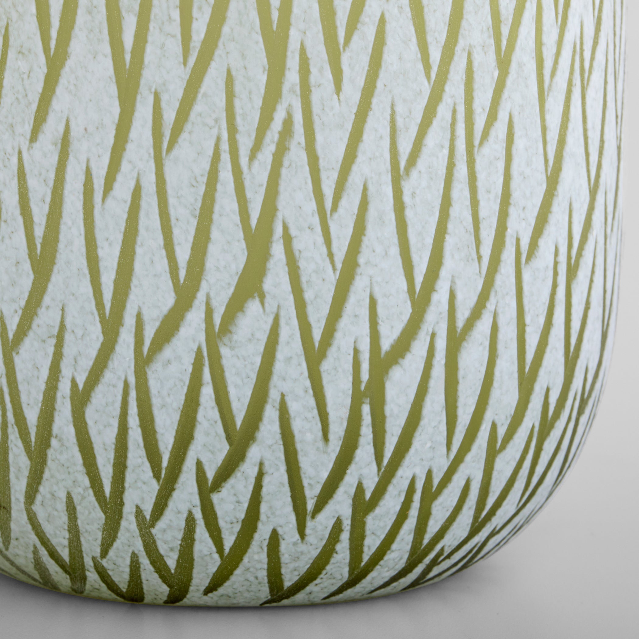 Cyan Design 12065 Vase, Hand-Carved | Cased Glass, Green | White
