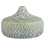 Cyan Design 12066 Vase, Hand-Carved | Cased Glass, Green | White