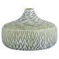 Cyan Design 12066 Vase, Hand-Carved | Cased Glass, Green | White